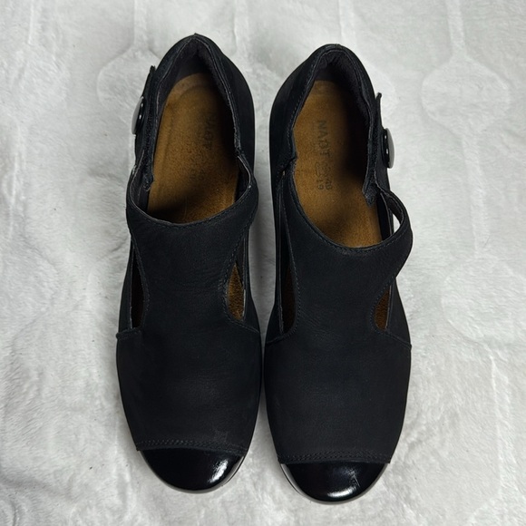 Naot Womens Black Leather T Strap Mary Jane Pumps Low Heel Comfort Shoes 9 - Picture 3 of 17